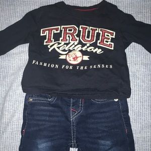 12 month True Religion outfit. Gently worn.